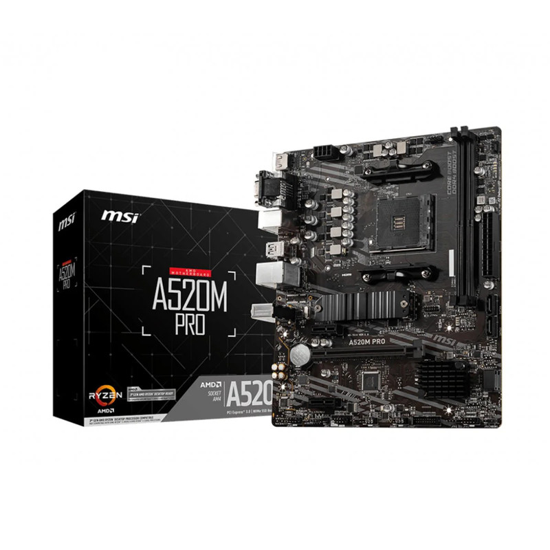 MSI A520M Pro - DDR4 AM4 Micro-ATX AMD Motherboard - اللوحة الأم